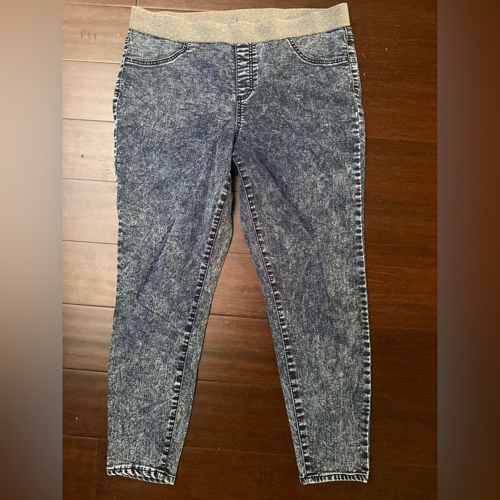 No Boundaries Dark Blue Acid Wash Skinny Jeans